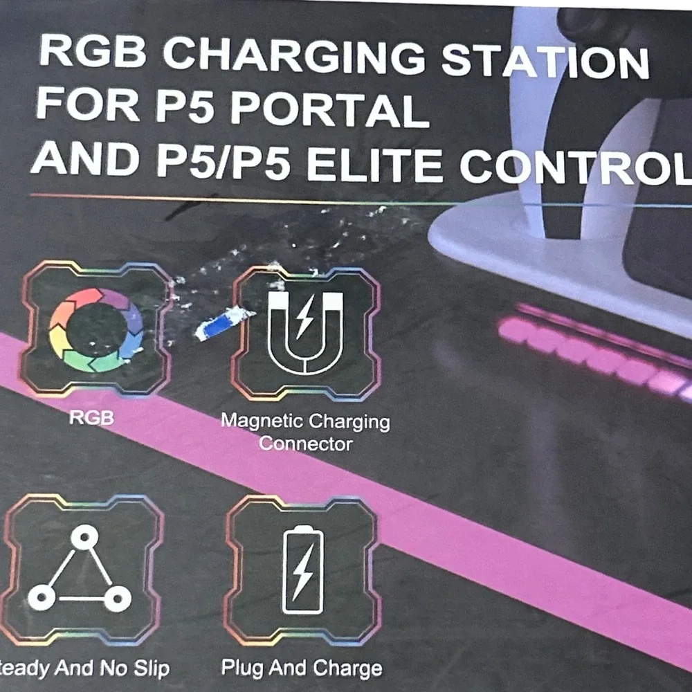 RGB Charging‎ Station for P5 Portal and P5 P5 Elite Controllers Magnetic Plug